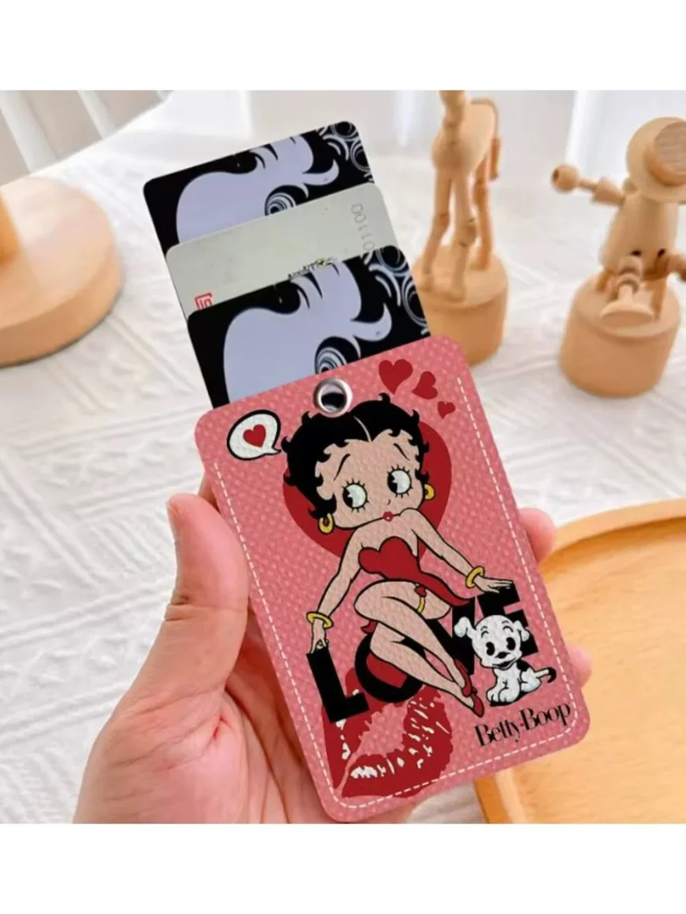 Betty Boop LOVE ID Badge Holder Keychain Cute Card Holder Lanyard Accessory Gift